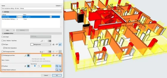 Archicad 25 graafilised tühistamise valikud