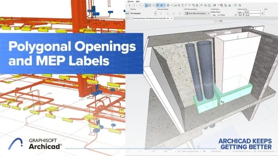 Archicad 25 Polügonaalsed avad ja MEP sildid